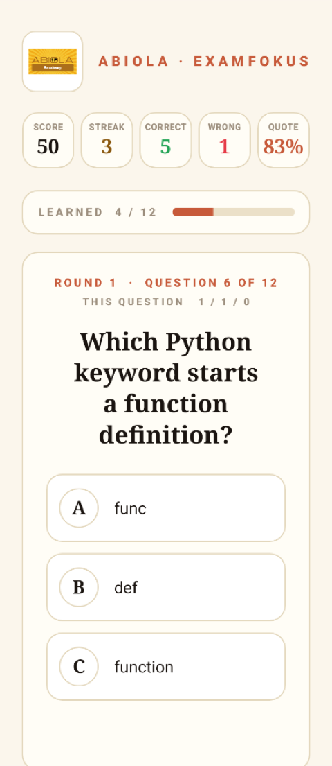 ExamFokus Android — Question